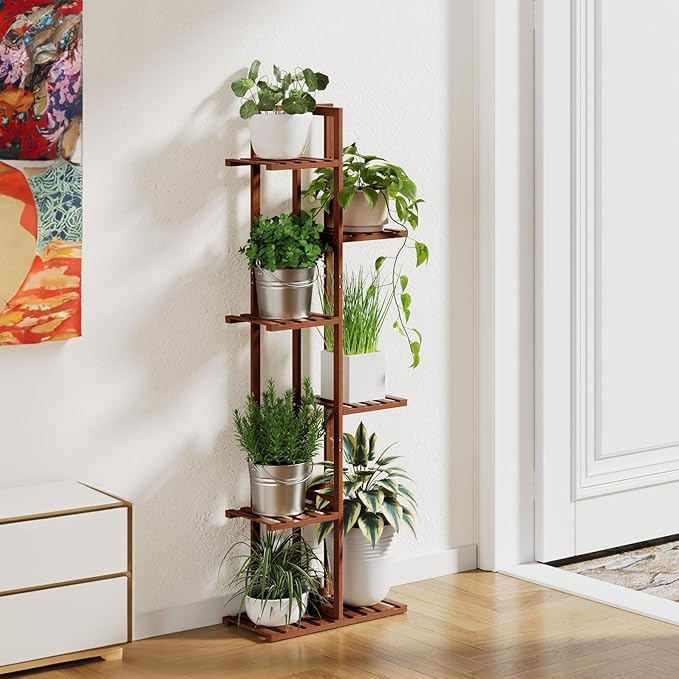 ROSSNY 48 Inch Tall Plant Stand Indoor, 6 Tier 7 Potted Bamboo Plant Stands - Image 3