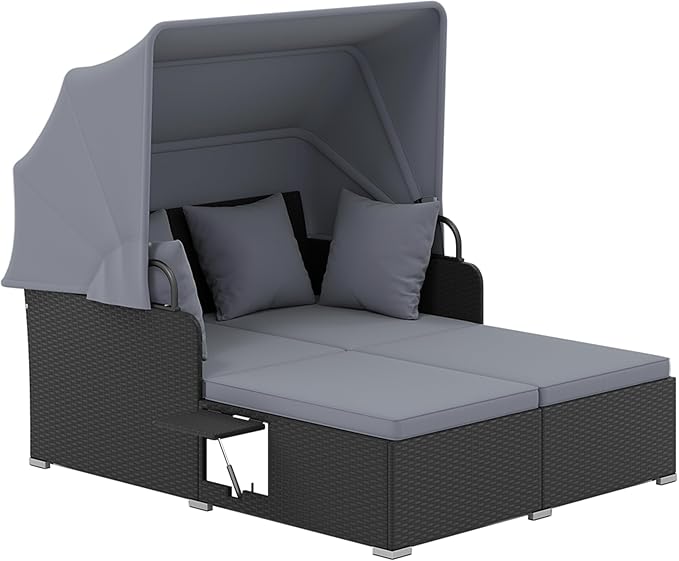 Tangkula Patio Rattan Daybed by TANGKULA