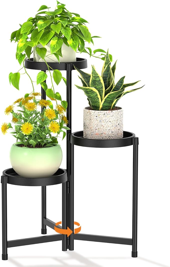 LASZOLA 3 Tiered Folding Plant Stand Indoor by LASZOLA