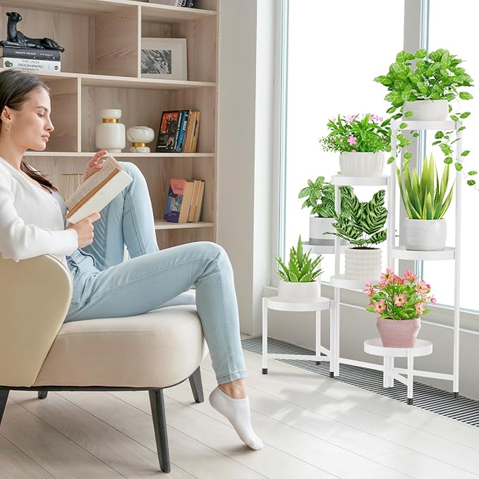 iDavosic.ly Plant Stand Indoor Outdoor, 8 Tier Corner Metal Flower Display - Image 6