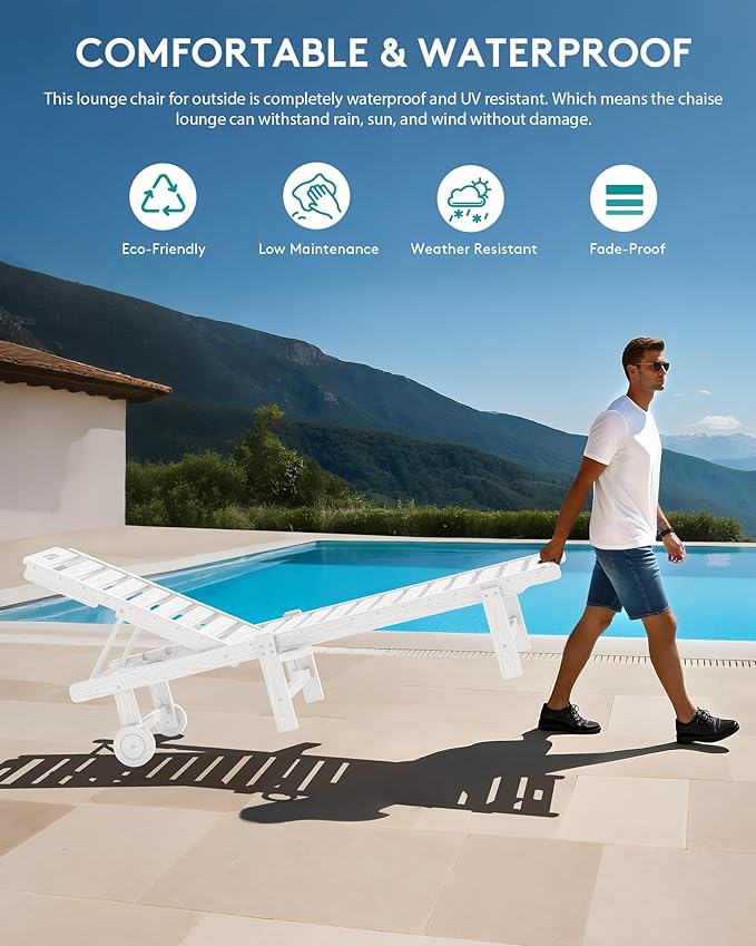 SERWALL Outdoor Chaise Lounge Set of 2 - Image 9