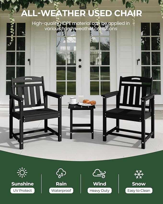 Set of 2 Weatherproof Patio Chairs - Image 4