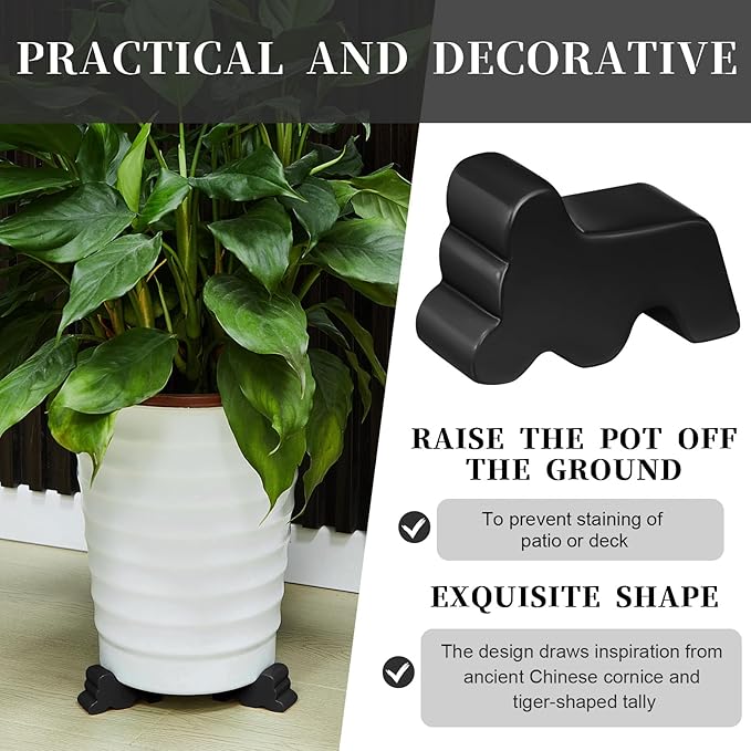 Kigeli 6 Pcs Resin Garden Pot Feet - Image 4