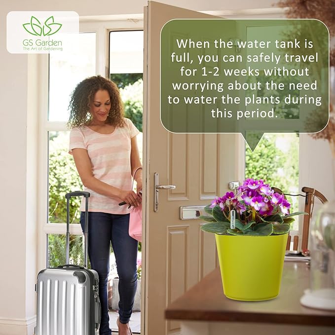 Self Watering Planters for Indoor Plants 7 inch Flower Pot - Image 3