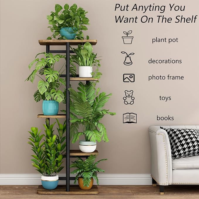 LINZINAR Plant Stand 5 Tier 6 Plant Multiple Flower Rack Holder Shelves Rack - Image 5