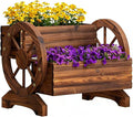 Wooden Wagon Planter Flower Cart by PULIJIAJU
