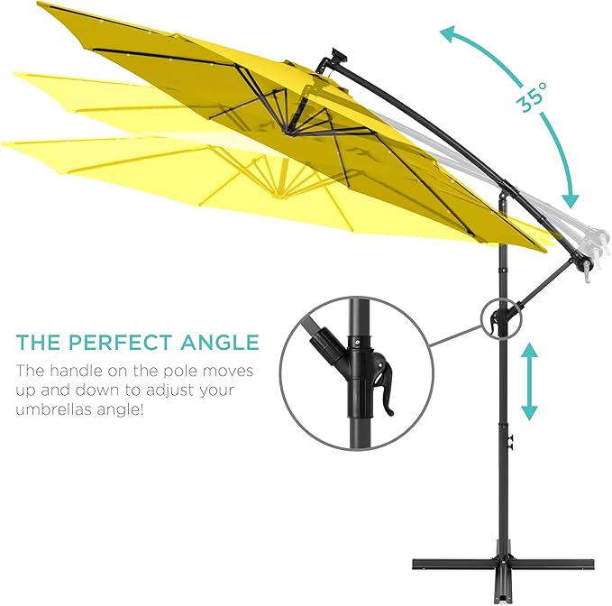 Best Choice Products 10ft Solar LED Offset Cantilever Hanging Market Patio - Image 4