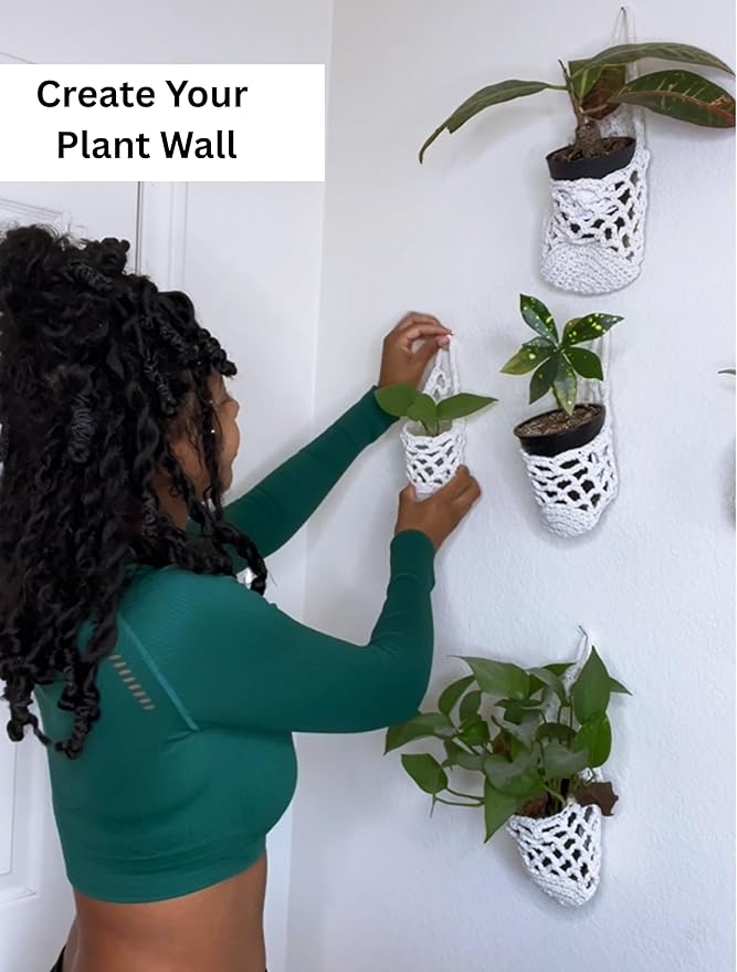 2 Packs Hanging Planters for Indoor Plants up to 6 in., Wall Plant Holder | - Image 2