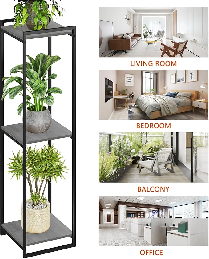 3-Tier Plant Stand Indoor, Oak Grey - Image 6