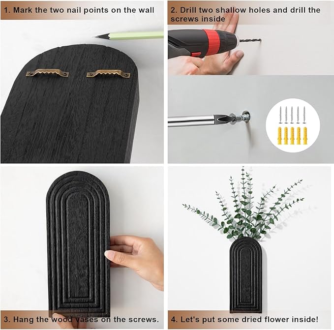 Wooden Wall Art Decor: Wall Vases - Image 8
