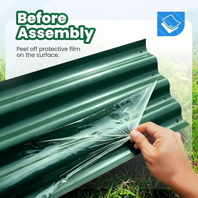Quictent Galvanized Raised Garden Bed Kit, Strengthened by Crossbar, Dark Green - Image 4