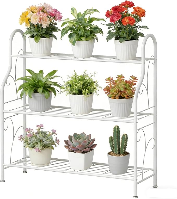 SORCEDAS Plant Stand Indoor Outdoor Plant Shelf 3 Tier Metal Corner Flower by SpecialYourHome