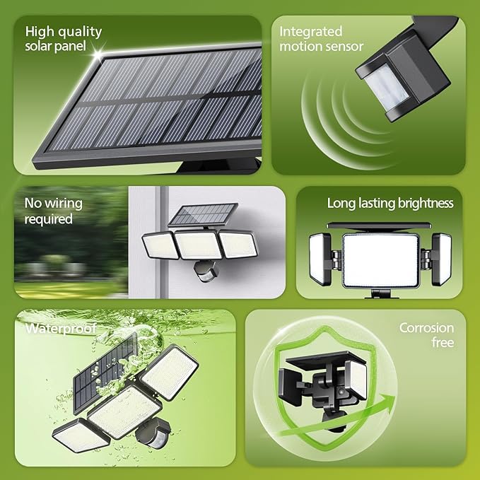 Philips Solar Security Light Outdoor Light 302 LEDs 1200lm，Solar-Powered - Image 2