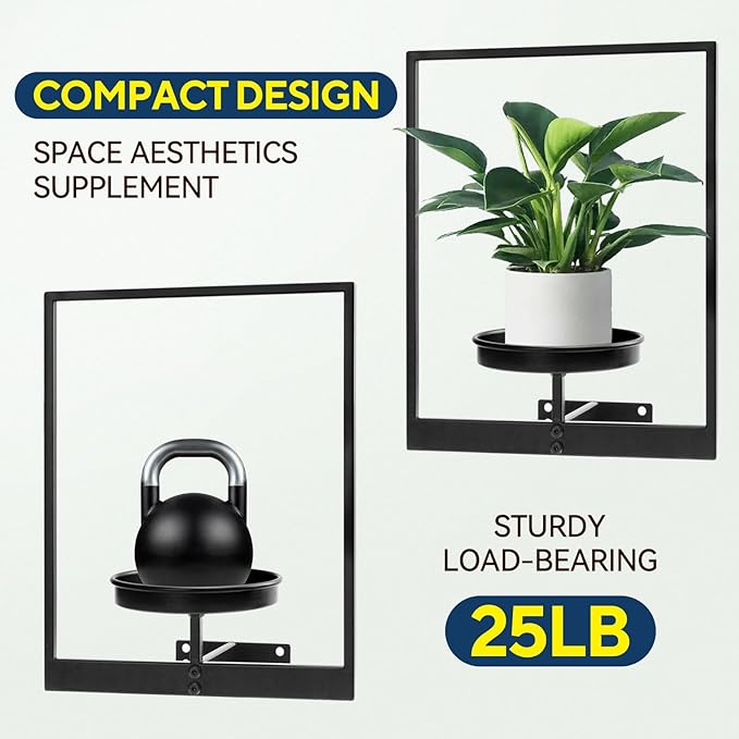 4 Pack Black Metal Indoor Window Plant Shelves Hanging Plant Shelves Picture - Image 5
