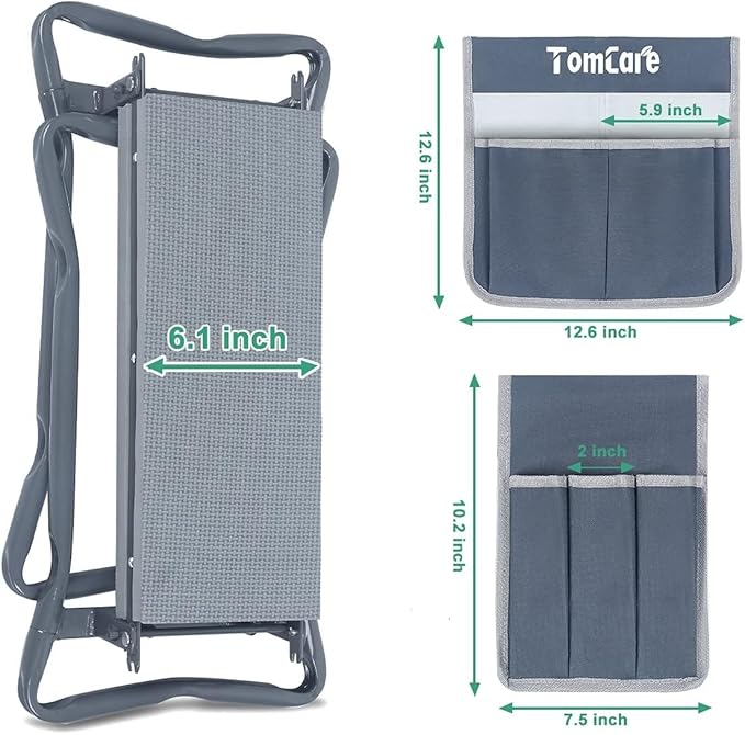 TomCare Garden Kneeler Seat Garden Bench Garden Stools Foldable Stool - Image 2
