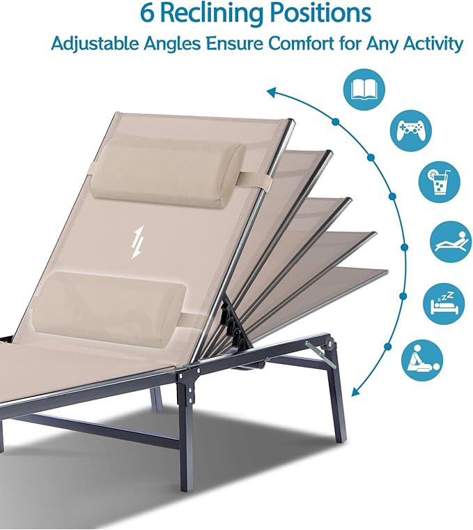 Foldable Chaise Lounge Chair - Image 4