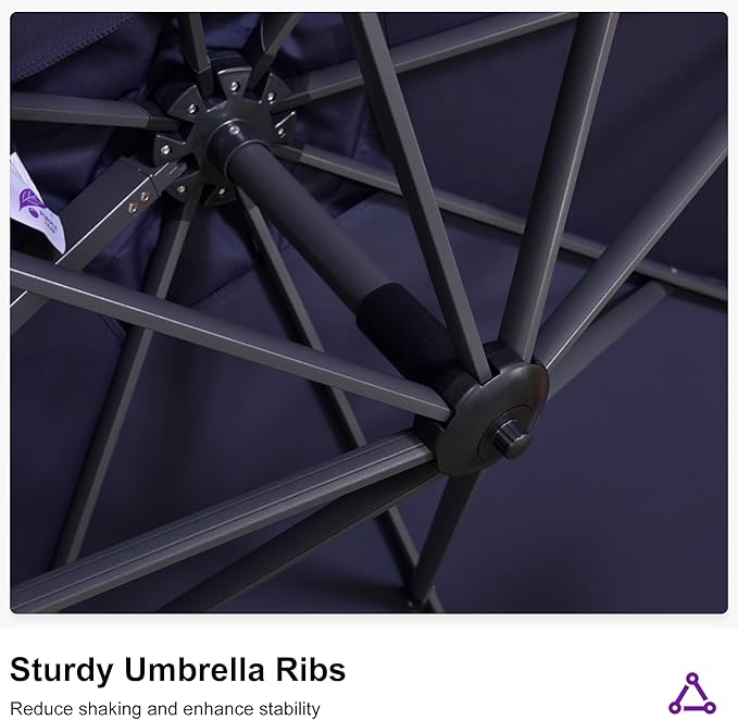 PURPLE LEAF 11.5' X 11.5' Telescopic Patio Umbrella - Image 8