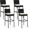 HAPPYGRILL Wicker Patio Barstools Set of 4, Outdoor Rattan Bar Chairs by HAPPYGRILL