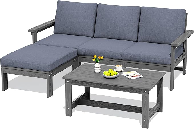 SERWALL Outdoor Sectional Sofa Set, 5-piece Outdoor Modula Couch Set by SERWALL