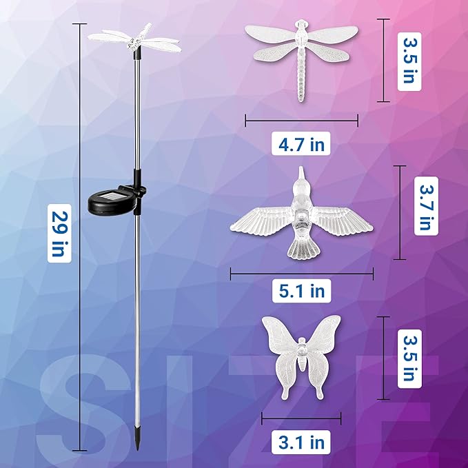 SOLPEX Solar Garden Lights, 6 Pack Solar Butterfly Lights Outdoor Decorations - Image 6