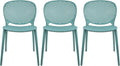 2xhome Set of 3 Patio Dining Chairs | Modern Stackable Outdoor Pool Side Chair by 2xhome