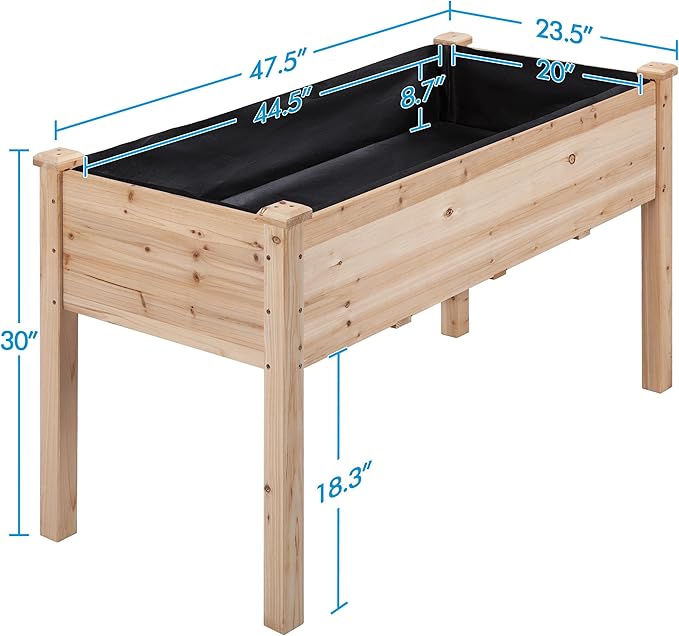 Yaheetech 2pcs Raised Garden Bed 48x24x30in Elevated Wooden Horticulture - Image 3