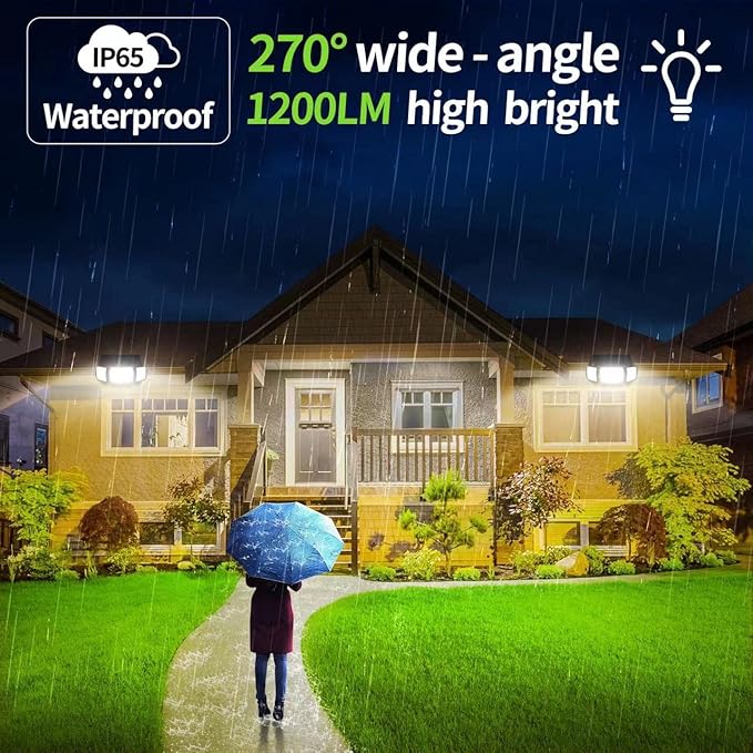 intelamp Solar Outdoor Lights, 6000mAh Motion Sensor - Image 2