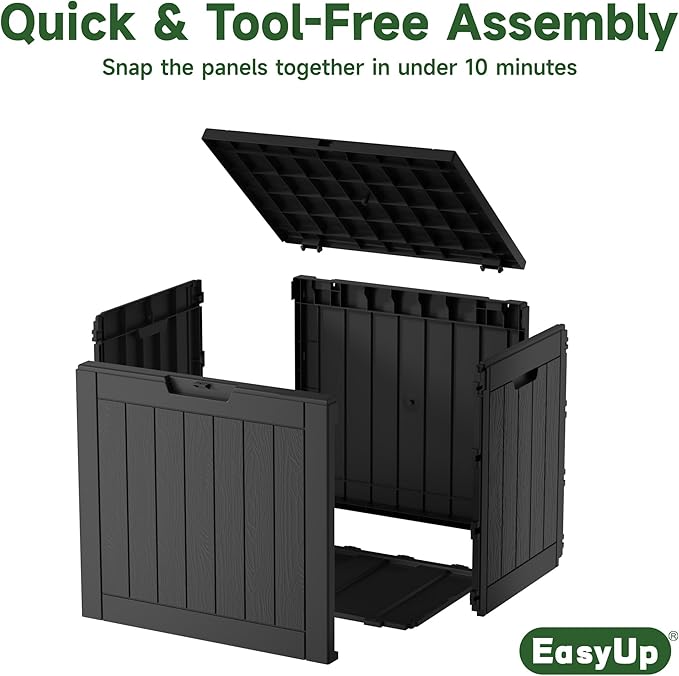 EasyUp 30 Gallon Outdoor Storage Box Waterproof, UV Resistant Outdoor Deck Box - Image 5