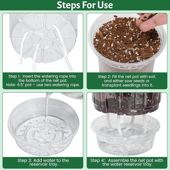18 Pack 6.5/5/4 Inch Clear Self Watering Plant Pots - Image 3