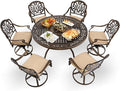 7-Piece Cast Aluminum Patio Furniture, Patio Dining Set by Unknown