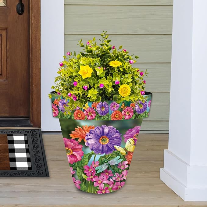 Briarwood Lane Zinnias in Bloom Large Planter - Image 2