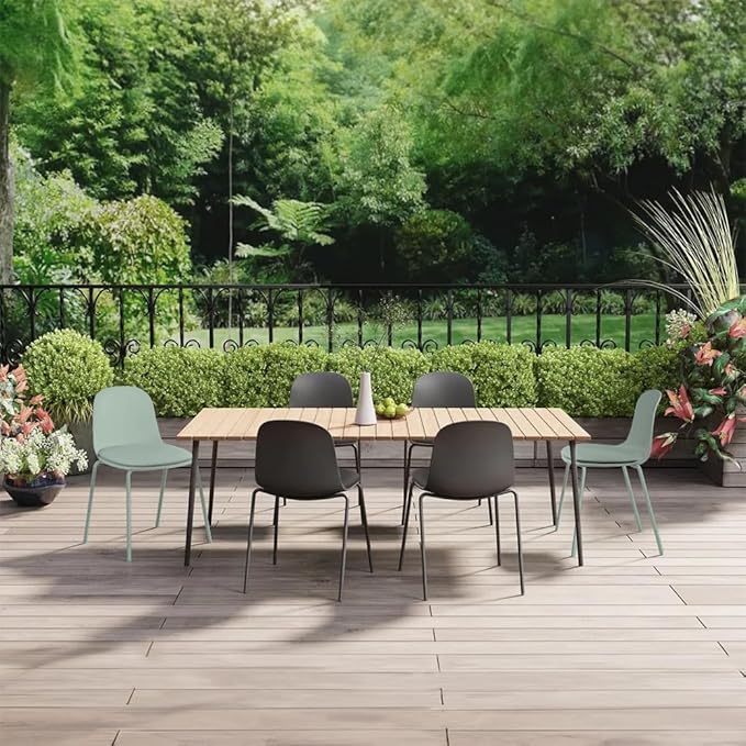 2xhome Modern Stackable Armless Dining Chair | Plastic Shell Seat - Image 8