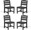 SERWALL Outdoor Dining Chairs Set of 4, All-Weather HDPE Patio Chair by SERWALL