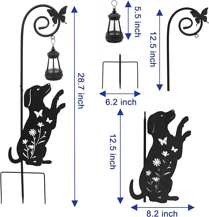 Solar Dog and Cat Lantern Garden Stakes - Image 4