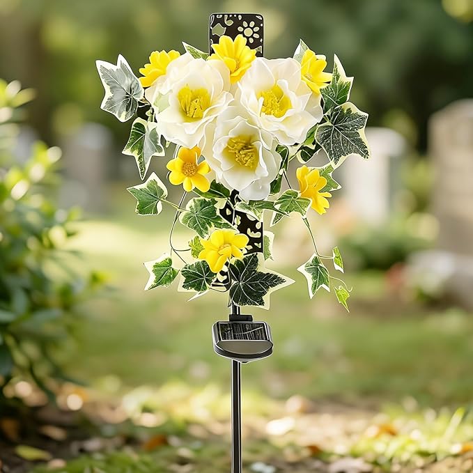 Starryfill Solar Memorial Cross Lights by Starryfill