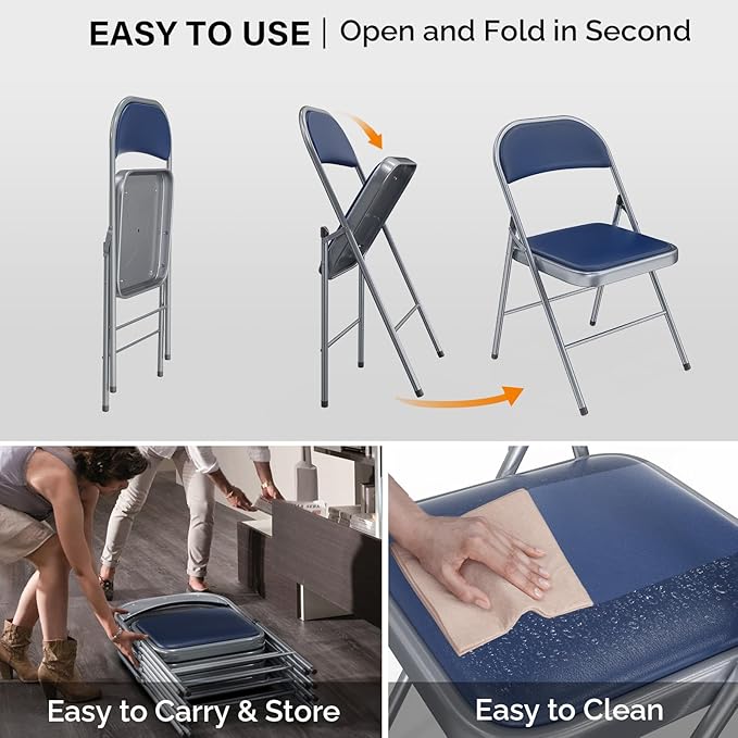 VINGLI 10 Pack Folding Chairs - Image 6