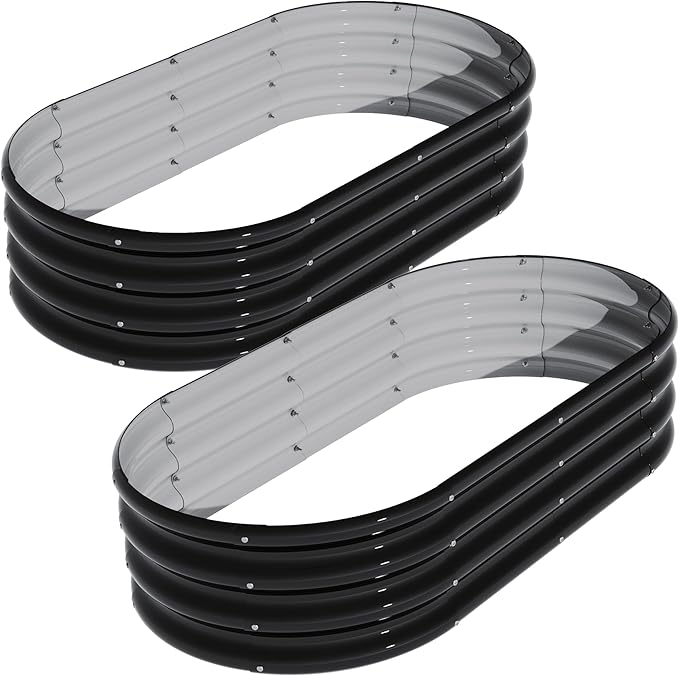 2Pcs 4X2X1ft Oval Raised Garden Bed Kit, Galvanized Raised Garden Beds Outdoor - Image 5