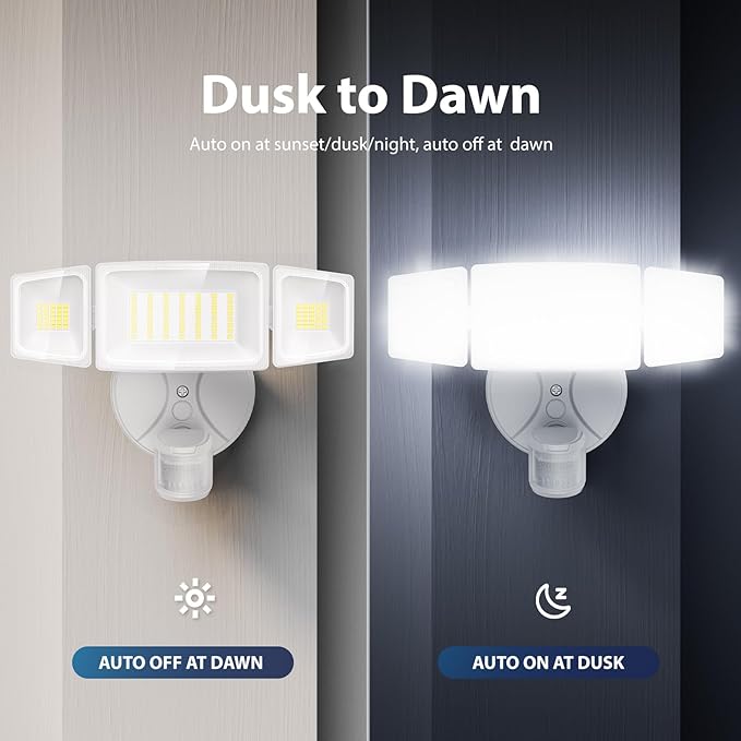 Onforu 75W LED Flood Light Motion Sensor Outdoor, 7000lm Dusk to Dawn Flood - Image 6
