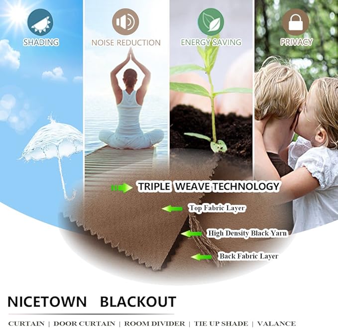 NICETOWN Weighted Patio Waterproof Outdoor Curtain, Thermal Insulated Stainless - Image 7