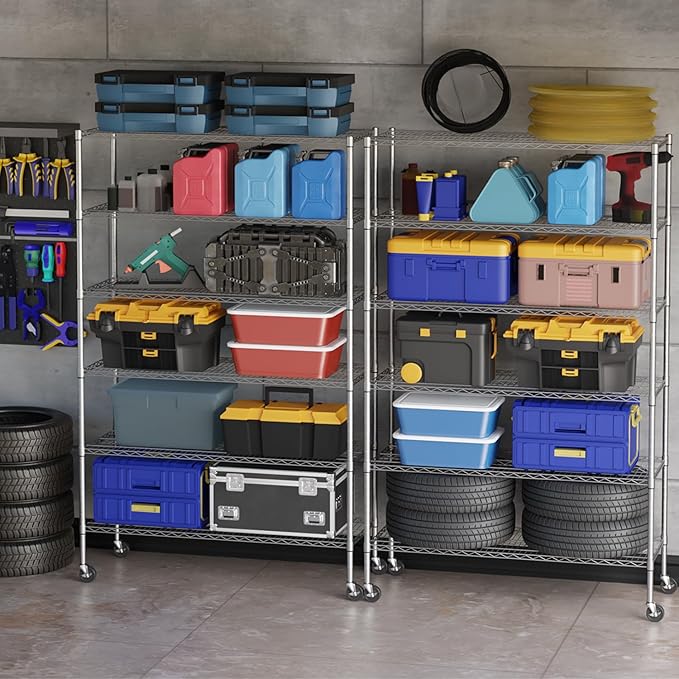 BestOffice NSF Wire Shelving Unit 6Shelf Large Storage Shelves Heavy Duty Metal - Image 2