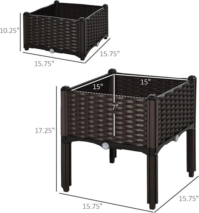 Outsunny 2 Piece Raised Garden Bed - Image 7