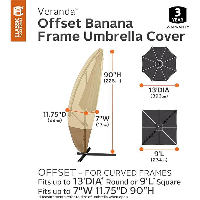 Classic Accessories Veranda Water-Resistant 13 Foot Offset Banana Frame Patio - Image 3