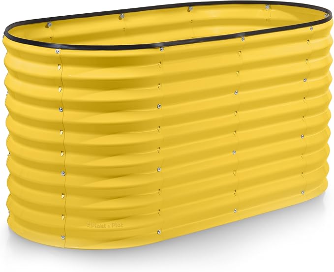 Plant & Plot Galvanized Raised Garden Beds Outdoor // 4×2×2 ft Planter Raised by PlantPlot