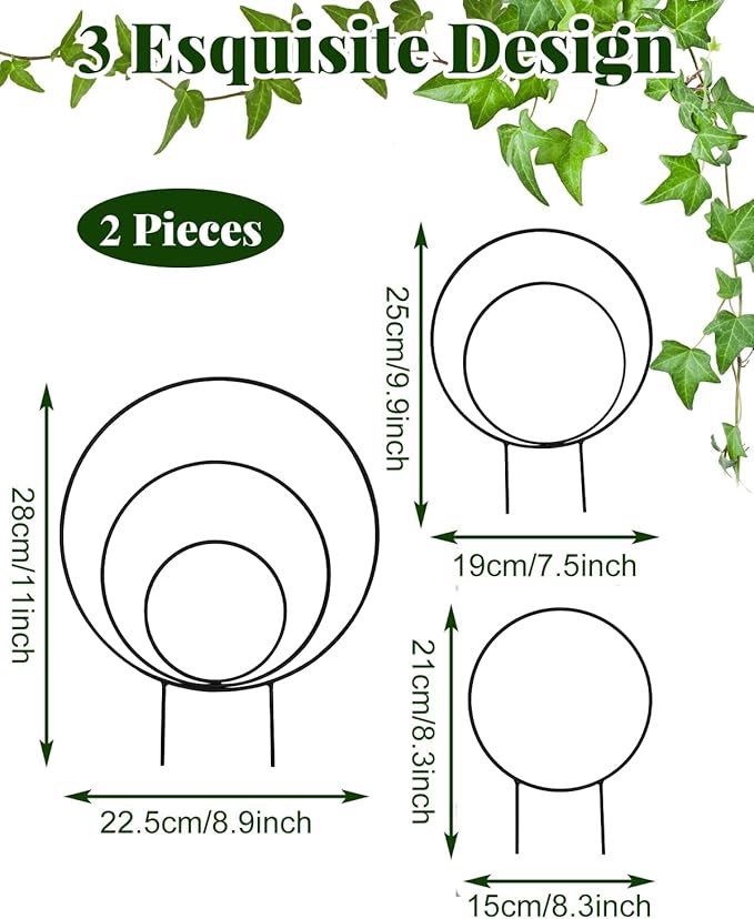 3 Pcs Unique Round Hoya Garden Trellis, Different Small Houseplant Trellis - Image 2