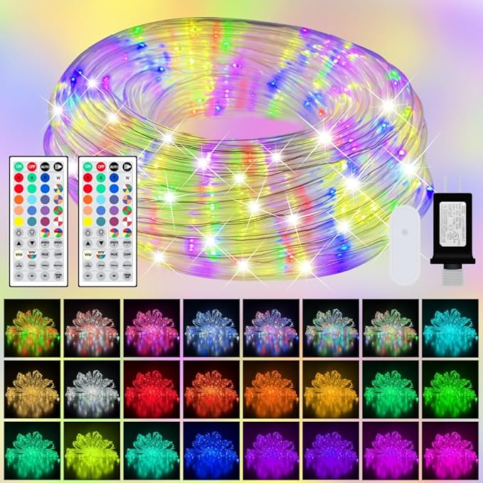 200ft Outdoor Rope Light, IP68 Waterproof 25 Color Changing String Lights by LoveYourselfLoveYourWorld