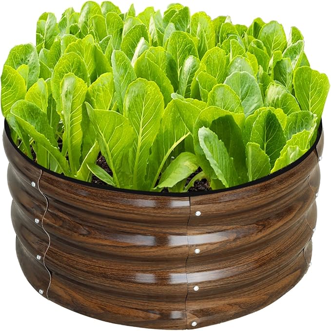 SnugNiture 2x2x1ft Round Galvanized Raised Garden Bed Kit Outdoor, Metal by snugniture