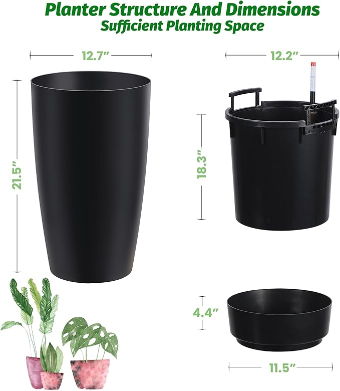 GarveeLife Set of 2 Tall Planters - Image 2