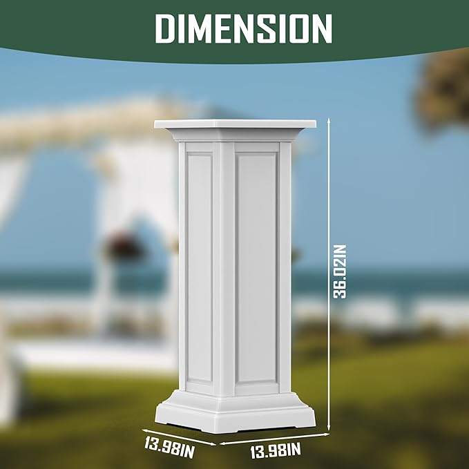 36in Tall Resin Planter Set of 2, Large Outdoor Planter - Image 7