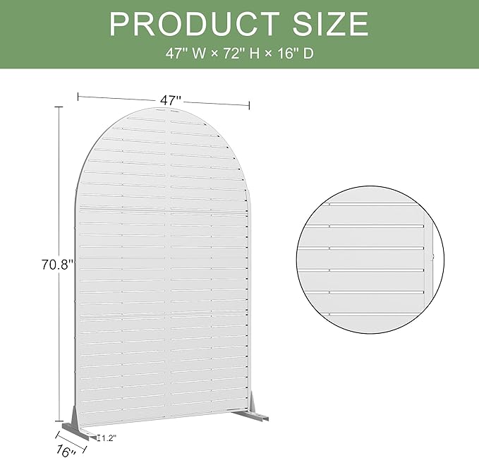Casaphoria 72" H x 47" W Arched Metal Privacy Screen - Image 7
