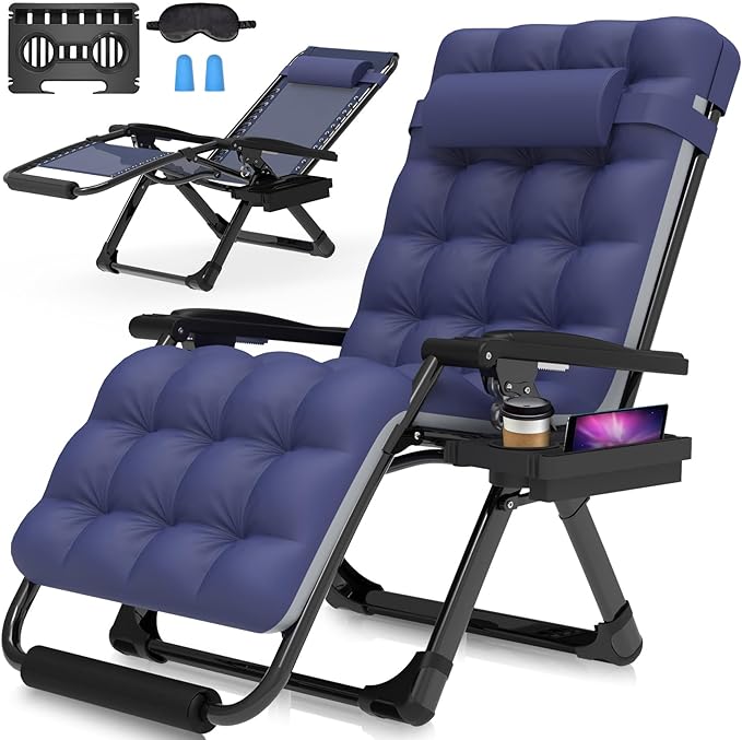 Suteck Oversized Zero Gravity Chair, 29In XL Lounge Chair w/Removable by Suteck